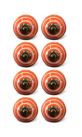 1.5" X 1.5" X 1.5" Bronze White And Orange Knobs 8 Pack